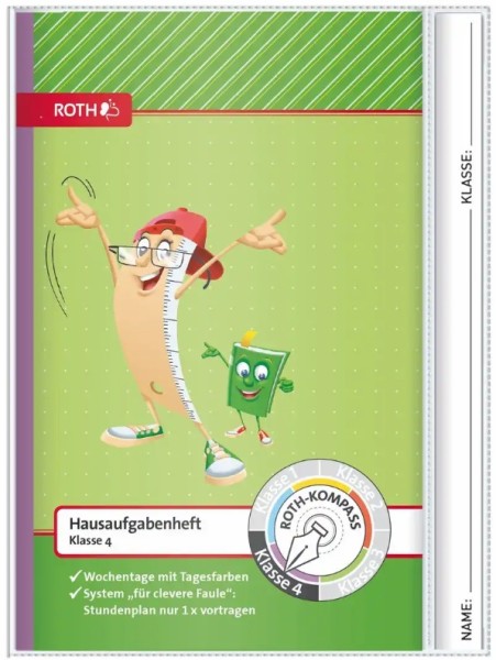 ROTH Grundschul-Hausaufgabenheft Klasse 4