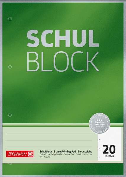 Schulblock DIN A4 blanko gelocht