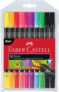 Doppelfasermaler 10er Etui neon